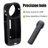 2pcs Camera Protective Cover Case & Lens Guard Cap, Premium Silicone Screen Protector and Lens Cap All-Round Protection Camera Accessories Compatible with Insta 360 x4(Black) view 4
