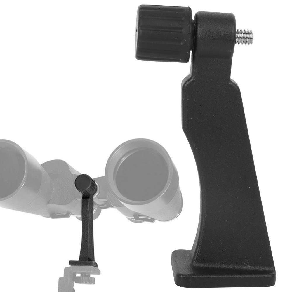 Metal Black 1/4 Inch Screw Binocular Adapter Telescope Bracket Tripod Connecting Accessory Suitable for Such As Hiking, Wild Animals Viewing, Bird Watching Outdoor