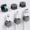 AhaStyle Magnetic Cable Organizer [1s Lock] 6 Pack Cord Cable Holders Clips Strong Adhesive Cable Cord Keeper [Smooth Adjustable] Hide Wire Cord Organizer for Nightstand Kitchen Car Office (Black) view 1