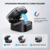 AhaStyle Magnetic Cable Organizer [1s Lock] 6 Pack Cord Cable Holders Clips Strong Adhesive Cable Cord Keeper [Smooth Adjustable] Hide Wire Cord Organizer for Nightstand Kitchen Car Office (Black) view 2