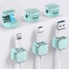 AhaStyle Magnetic Cable Organizer [1s Lock] 6 Pack Cord Cable Holders Clips Strong Adhesive Cable Cord Keeper [Smooth Adjustable] Hide Wire Cord Organizer for Nightstand Kitchen Car Office (Blue) view 1
