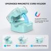 AhaStyle Magnetic Cable Organizer [1s Lock] 6 Pack Cord Cable Holders Clips Strong Adhesive Cable Cord Keeper [Smooth Adjustable] Hide Wire Cord Organizer for Nightstand Kitchen Car Office (Blue) view 2
