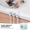 AhaStyle Magnetic Cable Organizer [1s Lock] 6 Pack Cord Cable Holders Clips Strong Adhesive Cable Cord Keeper [Smooth Adjustable] Hide Wire Cord Organizer for Nightstand Kitchen Car Office (Blue) view 3