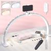 siyuwuro 29IN Foldable Large Half Moon Light with Rhinestones & Phone Holder 3 Lighting Colors 0-100% Adjustable Brightness, 3000-6000K Nail Desk Light for Nail Art, Handicraft, Tattoo, Eyelash view 1