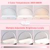siyuwuro 29IN Foldable Large Half Moon Light with Rhinestones & Phone Holder 3 Lighting Colors 0-100% Adjustable Brightness, 3000-6000K Nail Desk Light for Nail Art, Handicraft, Tattoo, Eyelash view 2
