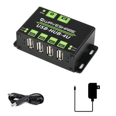 Industrial Grade Wall-Mounted USB HUB Extending 4X USB 2.0 Ports STT Technology 480Mbps Data Rate for Mac OS/Linux/Windows 11/10 / 8.1/8 / 7 / XP