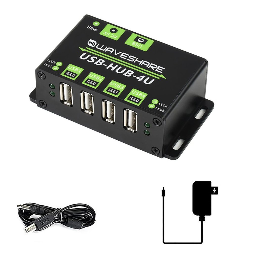 Industrial Grade Wall-Mounted USB HUB Extending 4X USB 2.0 Ports STT Technology 480Mbps Data Rate for Mac OS/Linux/Windows 11/10 / 8.1/8 / 7 / XP