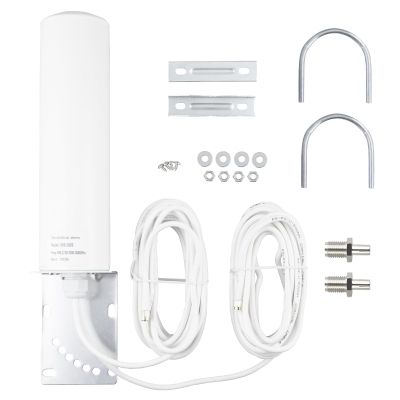 BOOBRIE 4G LTE/5G Antenna 10dBi High Gain OmniDirectional Outdoor Antenna 698-2700 3300-3800MHz SMA 16.4Ft Low Loss Cable TS9 Connector for 4G LTE 5G Router CPE Modem Gateway Cellular Trail Camera