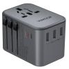 Universal Travel Adapter, VINTAR 35.5W International Power Adapter with 3 USB A QC and 2 USB C PD, All in One Plug Adapter Worldwide Travel Essentials for EU/UK/USA/AUS(Type C/G/A/I), Silver view 1