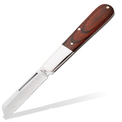 BEAR & SON Manual Sheepsfoot Large Barlow Pocket Knife - High Carbon Stainless Steel Blade - Lightweight Everyday Carry - 4" Classic Folding Knife Made in USA - Slim Rosewood Handle - 2180R