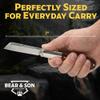 BEAR & SON Manual Sheepsfoot Large Barlow Pocket Knife - High Carbon Stainless Steel Blade - Lightweight Everyday Carry - 4" Classic Folding Knife Made in USA - Slim Rosewood Handle - 2180R view 3