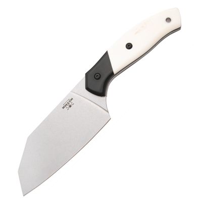 BEAR & SON - FIXED - 5" - Chopper - 440 Stainless Steel - White Smooth Bone - High Carbon Stainless Steel - WSB35