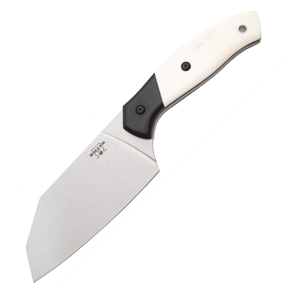 BEAR & SON - FIXED - 5" - Chopper - 440 Stainless Steel - White Smooth Bone - High Carbon Stainless Steel - WSB35