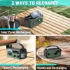 16000mAh Emergency Weather Radio, AM/FM/NOAA Weather Alert Radio Hand Crank/Solar/Type-C Fast Rechargeable Outdoor Radio with Reading Lamp/SOS Alarm/3 Mode Flashlight/Power Bank(Green) view 4