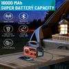16000mAh Emergency Weather Radio, AM/FM/NOAA Weather Alert Radio Hand Crank/Solar/Type-C Fast Rechargeable Outdoor Radio with Reading Lamp/SOS Alarm/3 Mode Flashlight/Power Bank (Red) view 2