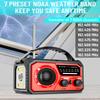 16000mAh Emergency Weather Radio, AM/FM/NOAA Weather Alert Radio Hand Crank/Solar/Type-C Fast Rechargeable Outdoor Radio with Reading Lamp/SOS Alarm/3 Mode Flashlight/Power Bank (Red) view 3