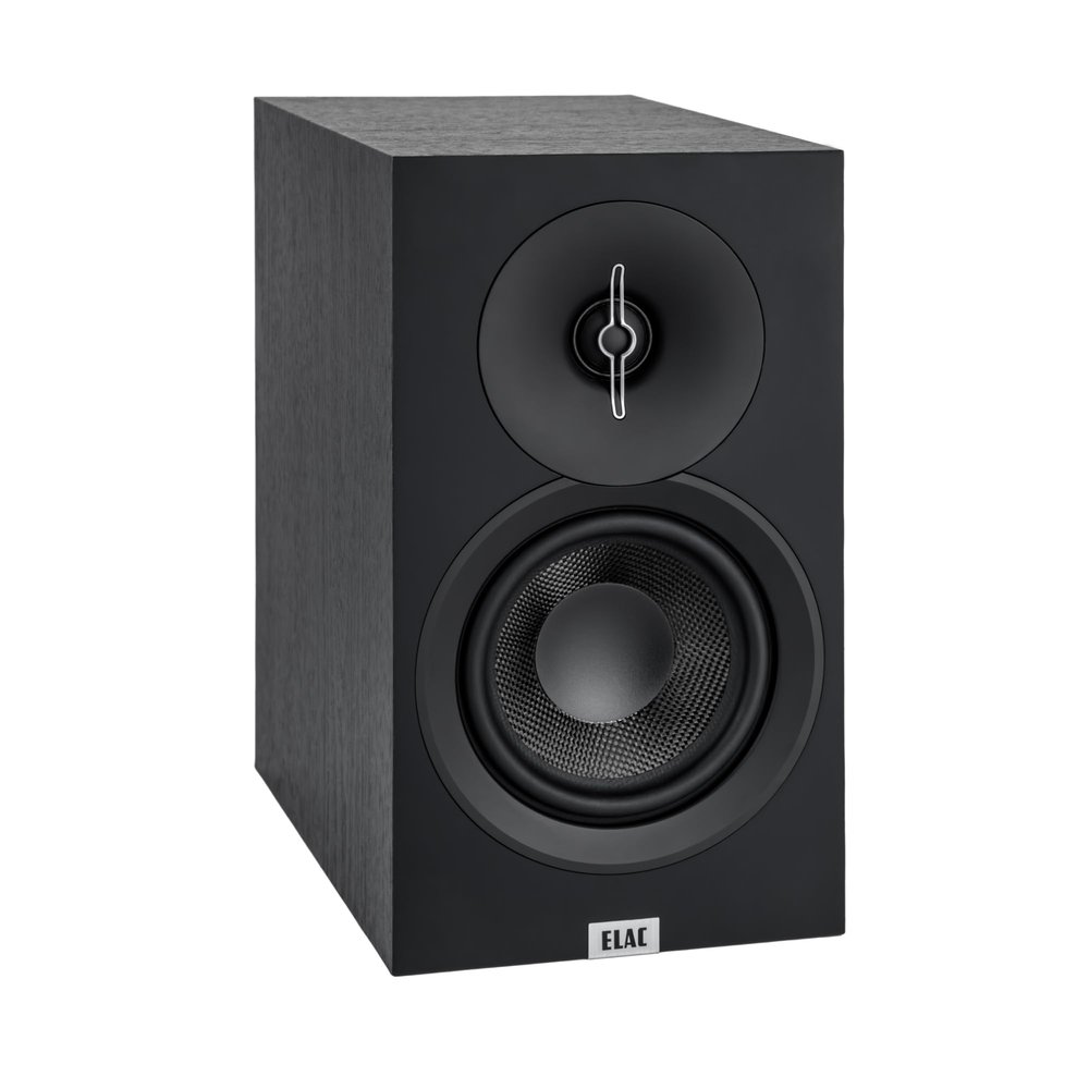 ELAC Debut 3.0 DB53-BK Bookshelf Speakers, Black Ash (Pair) - 1 Aluminum Dome Tweeter & 5.25 Aramid Fiber Woofer - 2-Way Bass Reflex - 48Hz to 38KHz Response