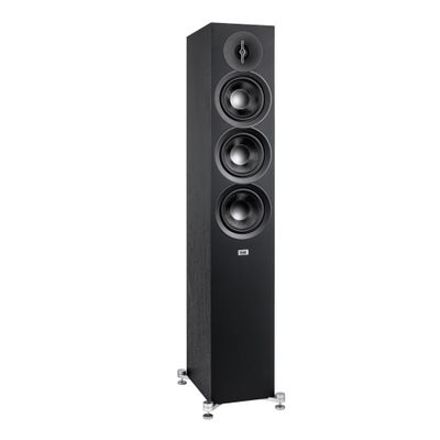 ELAC Debut 3.0 DF53-BK Floorstanding Speaker, Black Ash (Each) - 1 Aluminum Dome Tweeter, 5.25 Aramid Fiber Midrange & Dual 5.25 Aramid Fiber Woofers - 3-Way Bass Reflex - 38Hz to 38KHz Response