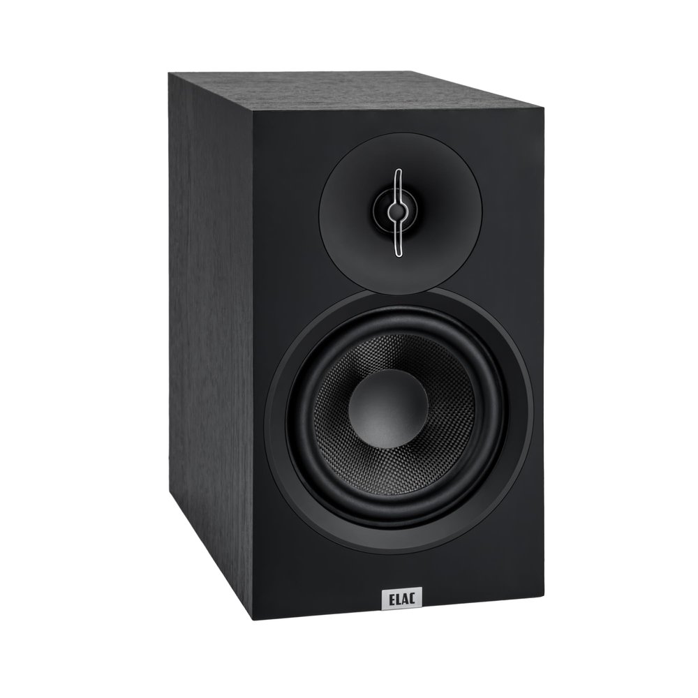 ELAC Debut 3.0 DB63-BK Bookshelf Speakers, Black Ash (Pair) - 1 Aluminum Dome Tweeter & 6.5 Aramid Fiber Woofer - 2-Way Bass Reflex - 42Hz to 38KHz Response