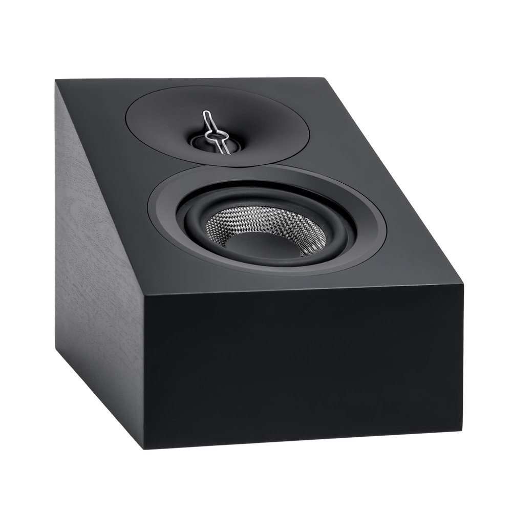 ELAC Debut 3.0 DA43-BK Atmos-Enabled On-Wall Speakers, Black Ash (Pair) - 1 Aluminum Dome Tweeter & 4 Aramid Fiber Woofer - 2-Way Bass Reflex - 48Hz to 38KHz Response