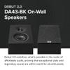ELAC Debut 3.0 DA43-BK Atmos-Enabled On-Wall Speakers, Black Ash (Pair) - 1 Aluminum Dome Tweeter & 4 Aramid Fiber Woofer - 2-Way Bass Reflex - 48Hz to 38KHz Response view 2