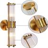 jssmm Light Brass Crystal Wall Lighti Antique Elegant Glass Rod Wall Sconce for Bedroom Living Room Hallway Dining Room Study Wardrobe Wall Lantern view 4