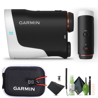 Garmin Approach Z30 Golf Laser Range Finder 400 Yards Away Laser Golfing Rangefinder with 6X Magnification, Magnetic Cart Mount and Vibration Bundle with Cleaning Kit