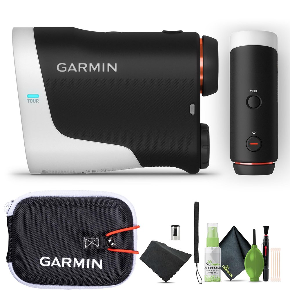Garmin Approach Z30 Golf Laser Range Finder 400 Yards Away Laser Golfing Rangefinder with 6X Magnification, Magnetic Cart Mount and Vibration Bundle with Cleaning Kit