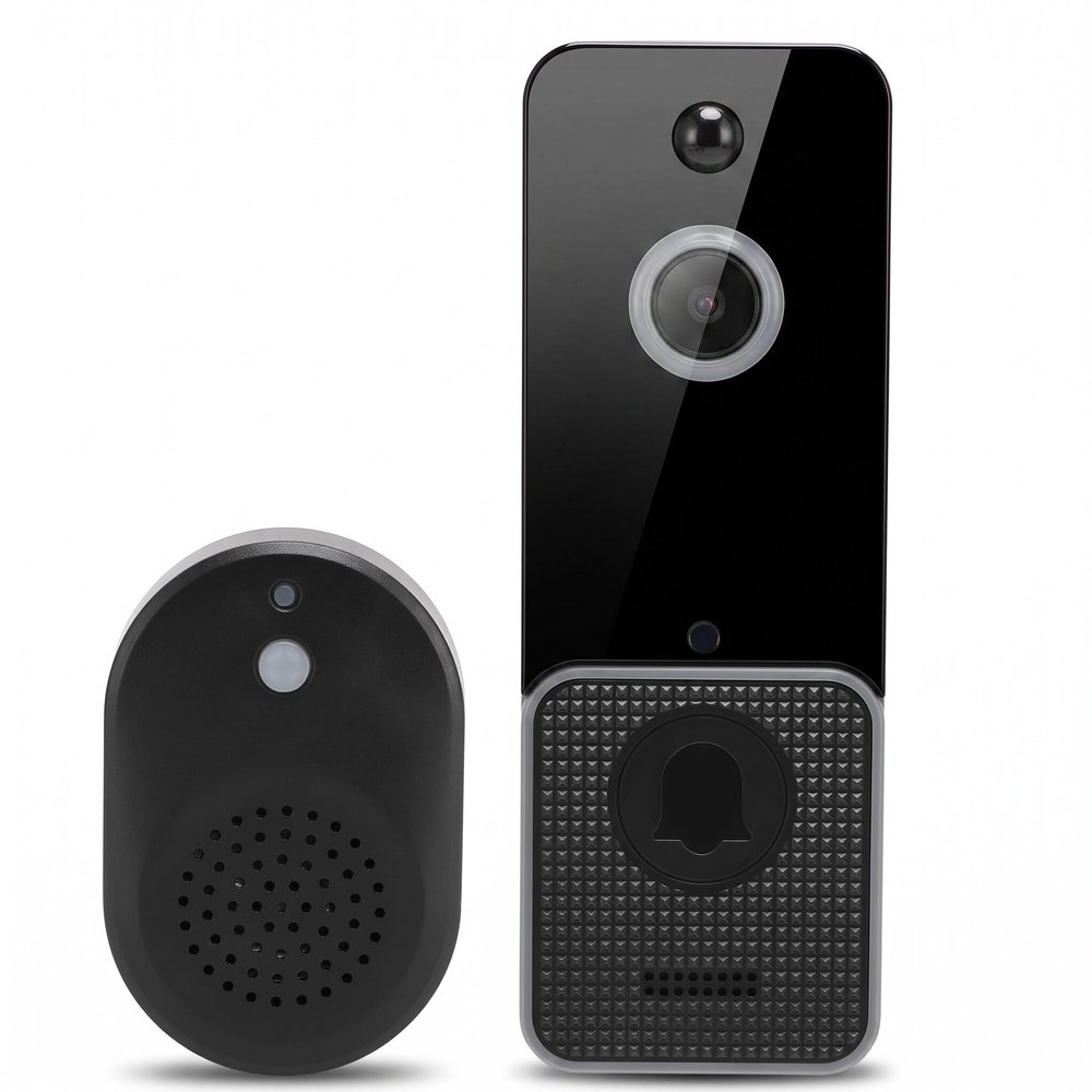GOWENIC Cordless Doorbell Camera, 1080P HD WiFi Video Doorbell with Night Vision, Motion Detection, Voice Changer, 2 Way Intercom, Real Time Alert for Home Security