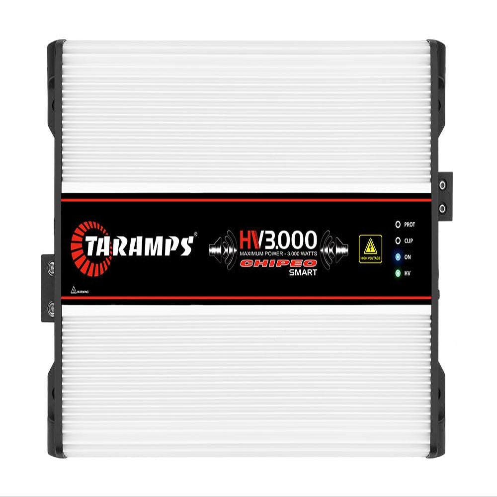 TARAMPS HV3000CHIPEOSMAR Multi-Impedance Amplifier 1-Channel of 3000 Watts Rms Equipped with Advanced Power Control Car Audio System
