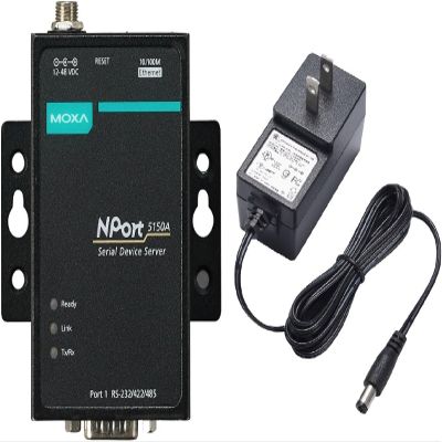 NPort 5150A/US - 1 Port Device Server, 10/100M Ethernet, RS-232/422/485, DB9 Male (Adapter Included)