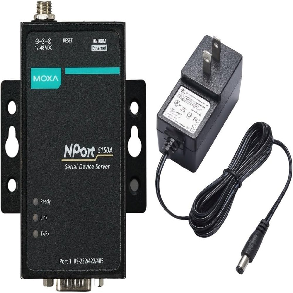 NPort 5150A/US - 1 Port Device Server, 10/100M Ethernet, RS-232/422/485, DB9 Male (Adapter Included)