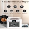 Boombox CD Player,CD Cassette Player Combo with Bluetooth,5w HiFi Speakers,Built-in 5000 Rechargeable Battery,FM Radio,Tape Recording,Remote Control,USB/AUX/Micro SD/3.5mm Headphone for Home view 2