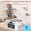 Boombox CD Player,CD Cassette Player Combo with Bluetooth,5w HiFi Speakers,Built-in 5000 Rechargeable Battery,FM Radio,Tape Recording,Remote Control,USB/AUX/Micro SD/3.5mm Headphone for Home view 4