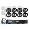 Hiseeu 4K Wired Security Camera System with Audio,Smart Color Night Vision,3TB Hard Drive,AI Human/Vehicle Detection,8PCS 8MP IP67 Weatherproof Home CCTV Cameras,Indoor/Outdoor Surveillance DVR Kit view 1