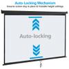 Epetlover 100 Inch 16:9 HD Projection Screen Manual Pull Down Indoor Outdoor Movie Screen, Wrinkle-Free Portable Projector Screen for Home Cinema Office Classroom, Black view 3