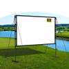 BIUBPW 120in Projector Screen with Stand, 4k HD 16: 9 Projector Screen, Outdoor Projection Screen Wrinkle-Free Movie Screen for Backyard(Grey,120in) view 1