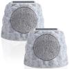NiceBuy Solar Rock Speakers Outdoor Water-Resistant 2-Pack Solar Powered Rock Speaker with Lights RGB and TWS Pair for Patio Outside Garden BBQ Deck view 1