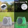 NiceBuy Solar Rock Speakers Outdoor Water-Resistant 2-Pack Solar Powered Rock Speaker with Lights RGB and TWS Pair for Patio Outside Garden BBQ Deck view 3