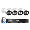 Hiseeu 4K Wired Security Camera System Outdoor with Audio,Smart Dual Light,AI Human/Vehicle Detection,3TB HDD,4K Surveillance DVR Kit 8CH,4X8MP Home CCTV Cameras,Smart Playback,100ft Night Vision view 1