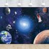 10x8 FT Outer Space Themed Party Decor Photography Backdrop Astronaut Birthday Decorations Earth Planet Galaxy Rocket Decorations Children Boys Happy Birthday Party Cake Table Decoration view 2