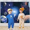 10x8 FT Outer Space Themed Party Decor Photography Backdrop Astronaut Birthday Decorations Earth Planet Galaxy Rocket Decorations Children Boys Happy Birthday Party Cake Table Decoration view 4