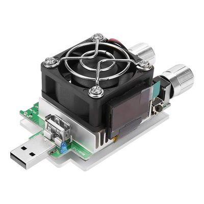 Respicefinem 35W Adjustable USB Constant Current Electronic Load Tester for Precise Battery Power Bank and USB Cable Testing with LCD Display Efficient Heat Dissipation System
