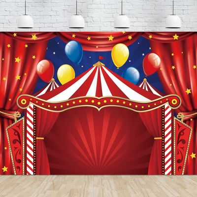 10x8 FT Circus Carnival Circus Theme Party Photo Backdrop Carnival Lights Party Decorations Stars Birthday Party Photography Background Photo Booth Props Polyester