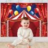 10x8 FT Circus Carnival Circus Theme Party Photo Backdrop Carnival Lights Party Decorations Stars Birthday Party Photography Background Photo Booth Props Polyester view 3
