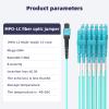 0.6M MPO/MTP to 12 x LC (6 Duplex) 12 Strands Breakout Cable,QSFP 40GBase-SR4, OM4 Fanout Fiber Optic Cable - Aqua, 0.6meter view 2
