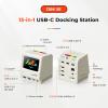 RayCue 128K SE Docking Station Triple Monitor, Digital Clock/Photo Frame,13-in-1 USBC Dock Triple 4K Display for MacBook Windows, 3 HDMI, USB C Data, Ethernet, Audio, 5 USBA Ports, 45W Power Adapter view 3