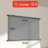 ROFBIHG Metal Anti-Light HD Manual Projector Screen, Foldable Anti-Crease Portable Projector Movie Screen, Home Theater Office Wall Mounted Ceiling Pull Down Projection Screen 3.5 Gain(16:9 72in) view 2