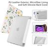 Cute Floral Leaves for iPad Air 13 Inch Case M3 2025/M2 2024 with Pencil Holder, Auto Sleep/Wake, Leather Soft TPU Back Cover view 4