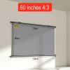 Metal Anti-Light Projector Screen Manual, 60" 72" Pull Down Projector Screen, Indoor Outdoor Projection Screen Moive Screen, HD Projector Curtain Projection Screens Wall-Mounted(4:3 60in) view 2
